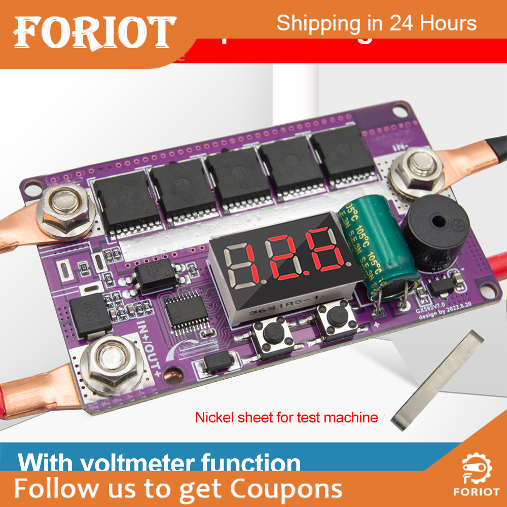Foriot Máy Hàn Điểm CNC 100 Tốc Độ Màn Hình Kỹ Thuật Số DC 12V Máy Hàn Điểm Pin Lithium 18650 Cầm Tay Nhỏ Gọn Bộ Dụng Cụ Tự Làm Bảng Điều Khiển Máy Hàn Cảm Ứng