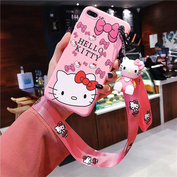 ỐP LƯNG IPHONE HÌNH HELLO KITY ( Tặng giá đỡ Kèm Dây Đeo ) 6/6s/6plus/7/8s /7plus/8plus/X/Xs/XsMax