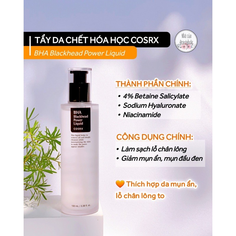 [Nhacuabeautyholic] Tẩy da chết hoá học COSRX BHA BLACKHEAD POWER LIQUID