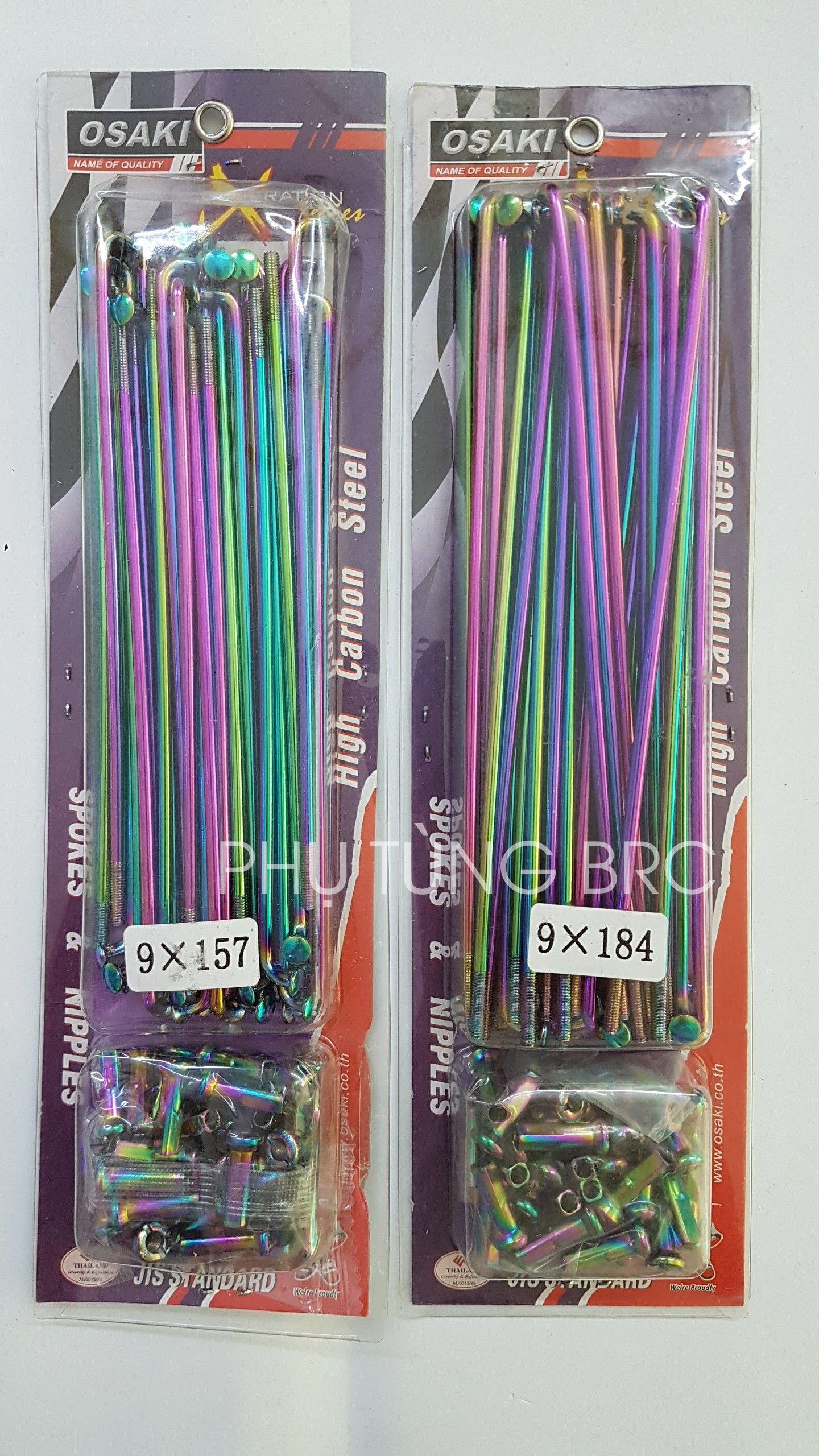 Bộ căm xe máy (nan hoa) titan 7 màu xe Wave bánh đùm