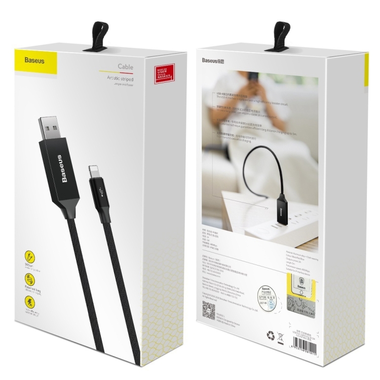 Cáp iPhone sạc nhanh lightning Baseus Artistic striped USB cable For iP 2A 5m CALYW-M01