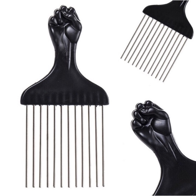 Dụng cụ uốn tóc premlock - lược thép răng thưa - lược afro chải tóc châu phi
