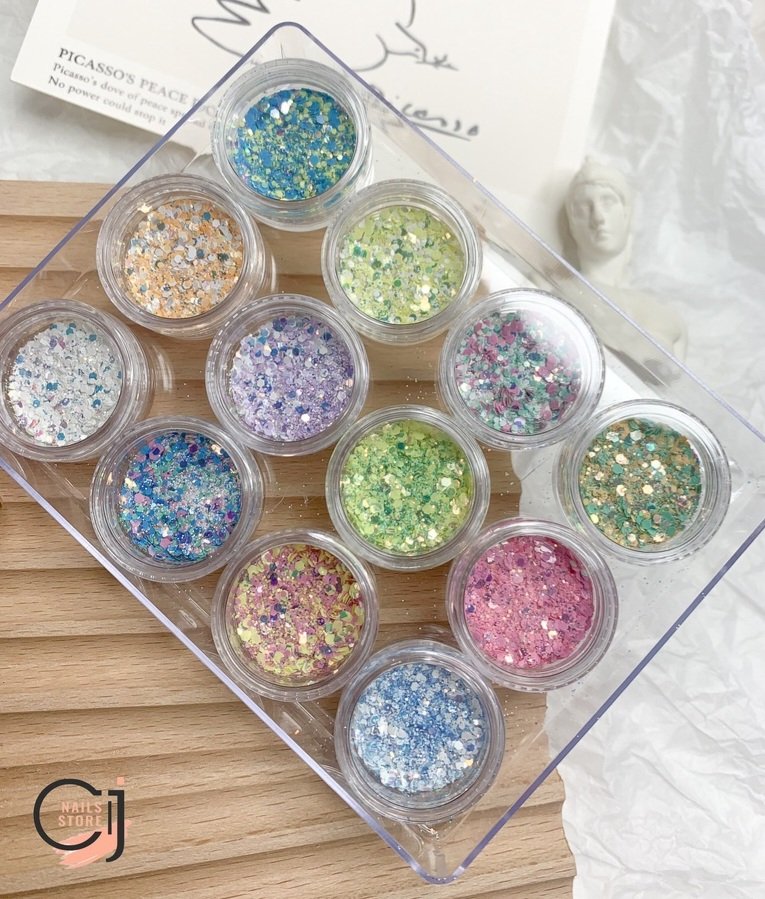 {CJ Nails Store} Nhũ ẩn phong cách Hàn