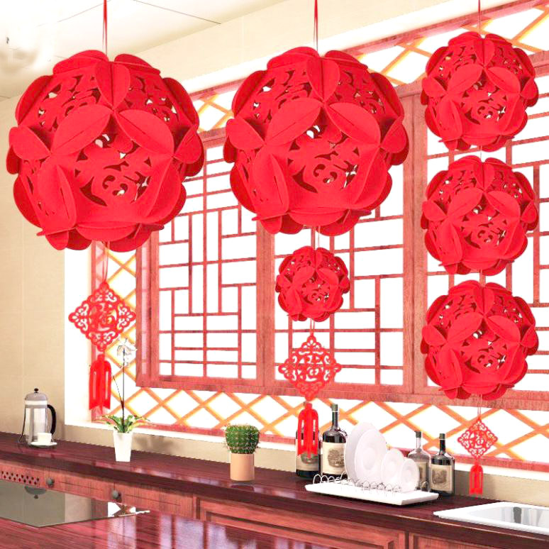 Lồng đèn may mắn 3D phong cách Trung Hoa