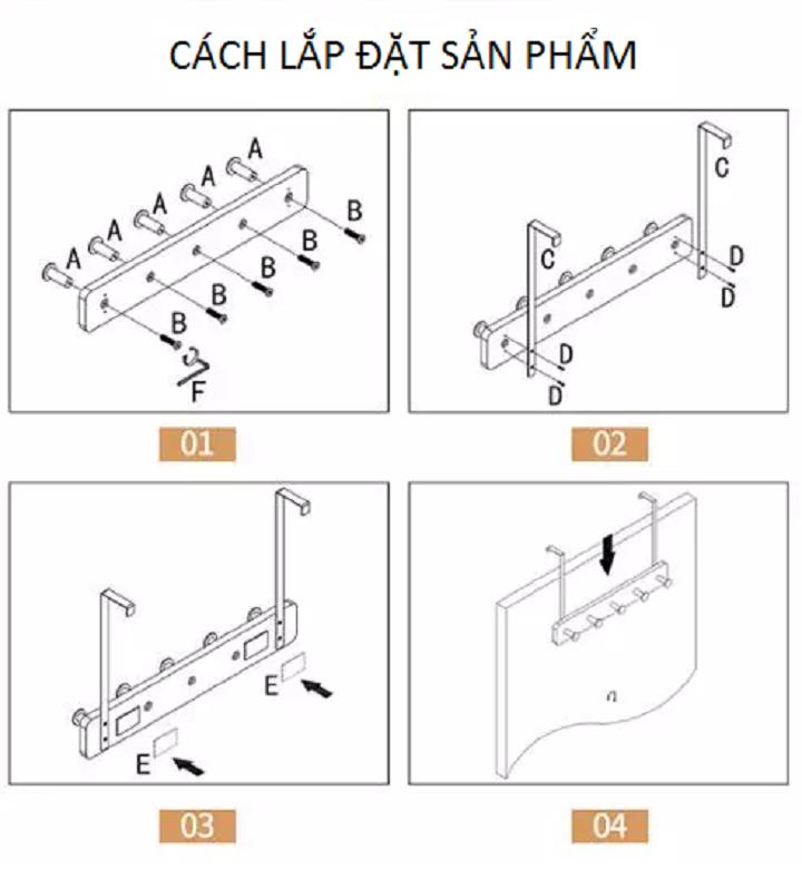 Móc Treo Quần Áo Gắn Sau Cửa