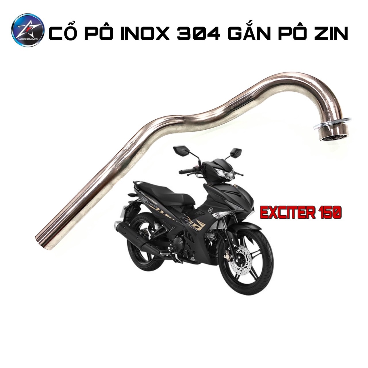 [HCM]CỔ PÔ INOX 304 GẮN PÔ ZIN EXCITER 150