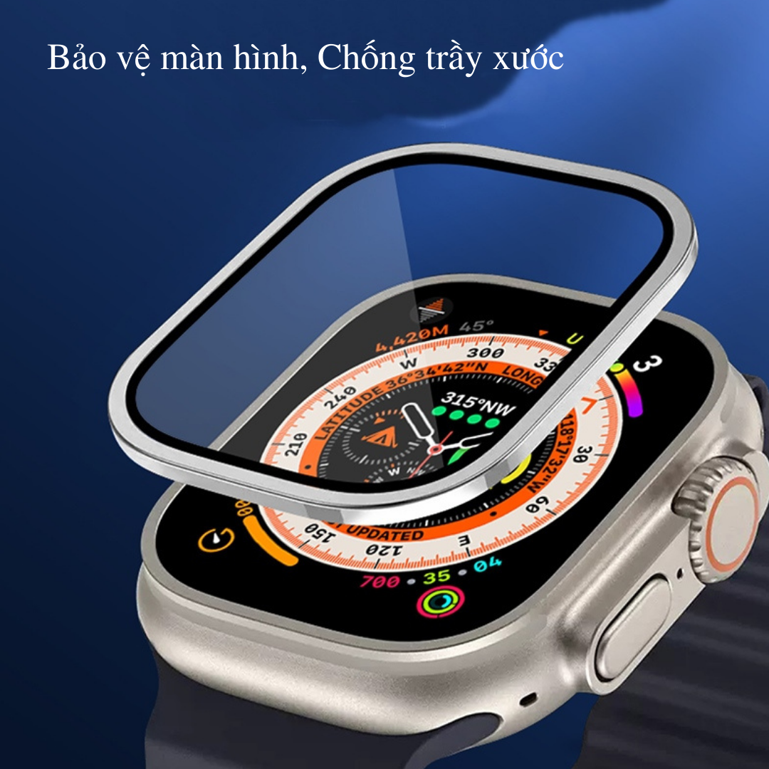 Kính Cường Lực Màn Hình Khung Nhôm Apple Watch Ultra Kai.N AluGlass