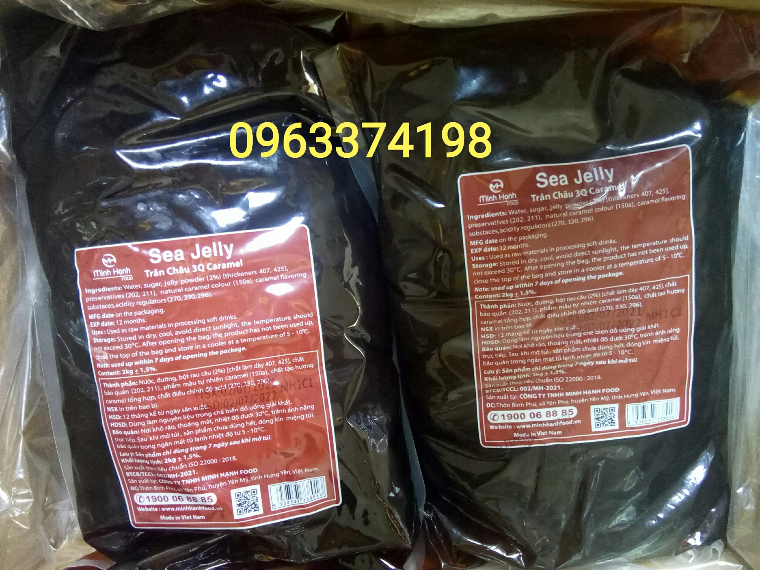 Trân Châu 3Q Sea Jelly Caramel 2 kg / Thạch 3Q Caramel Sea Jelly Đường Đen 2kg