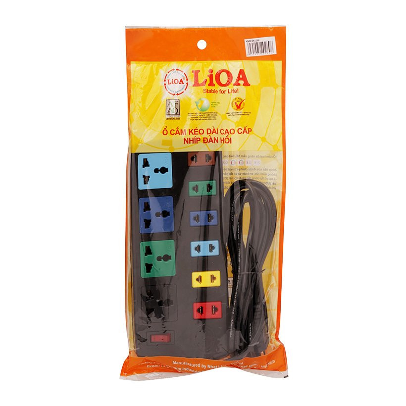 Ổ cắm điện 10 Lổ 3 mét 2200W LIOA 4D6S32