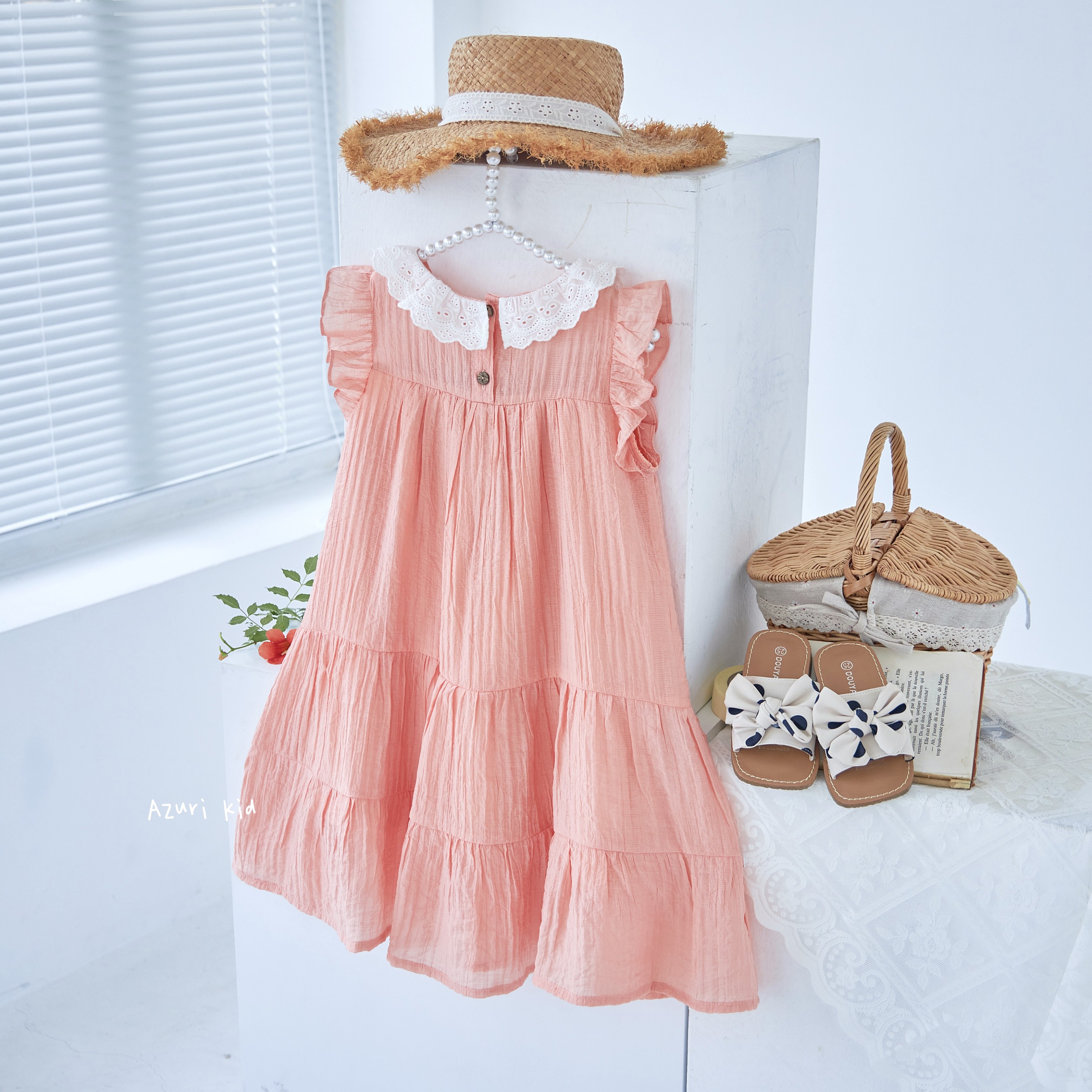 [NEW ARRIVAL] ĐẦM TƠ NHÚNG CỔ REN