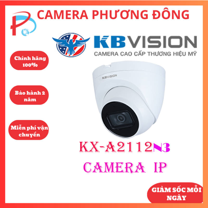 Camera ip dome kbvision kx-a2112n3 hồng ngoại 2.0 megapixel - hàng chính hãng