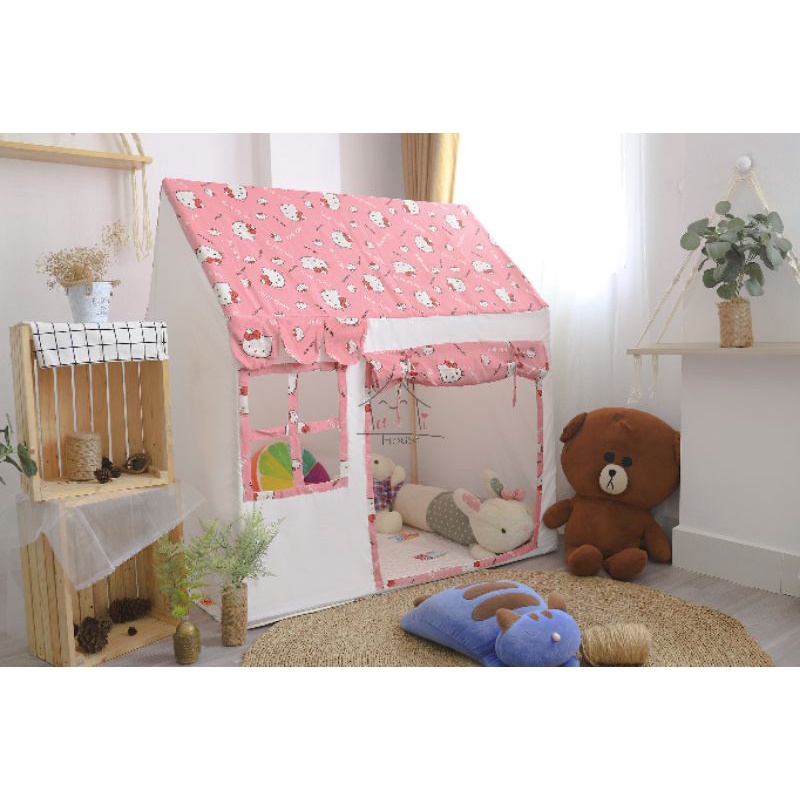 Lều Vải Khung Gỗ Mẫu Hello Kitty
