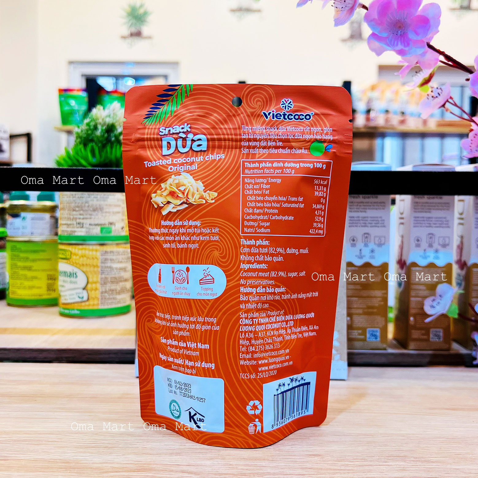Snack dừa sấy giòn Vietcoco 45g