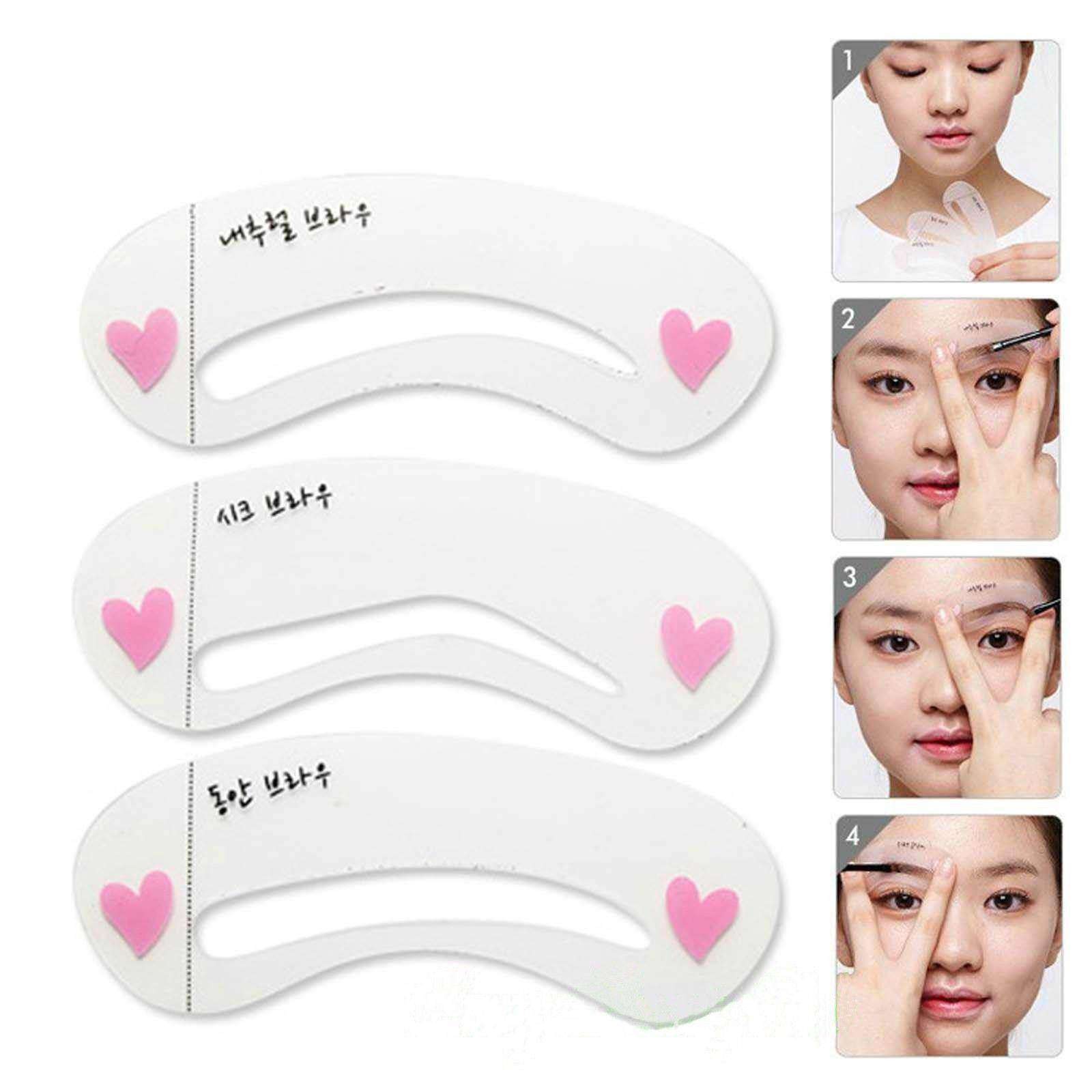 Set 3 khuôn kẻ lông mày phong cách Hàn Quốc