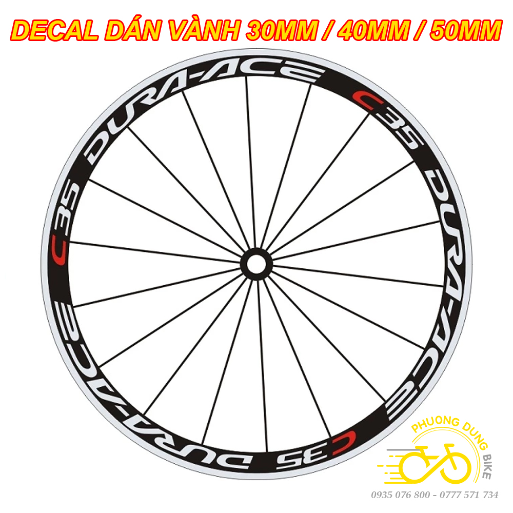 Tem decal dán vành xe đạp road 700C
