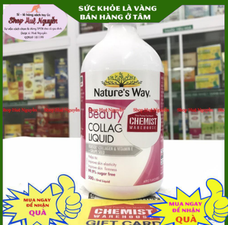 Nature's way Beauty Collagen Liquid 500ml, collagen dạng nước giúp sáng da và giảm thâm nám, tàn nhang