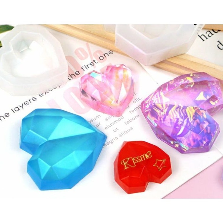 Khuôn Silicon Hình Trái Tim 3D Làm Handmade