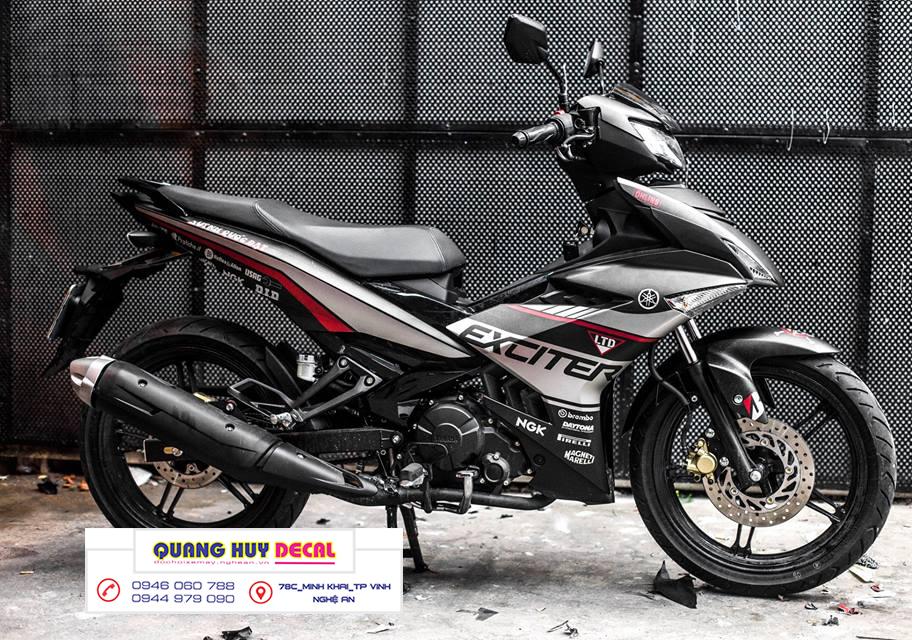 Tem trùm ex 150 đen đỏ xám - Độ dán team trùm decal xe máy ex 150 đen đỏ xám  - Team trùm decal xe máy ex 150 rẻ đẹp và chất