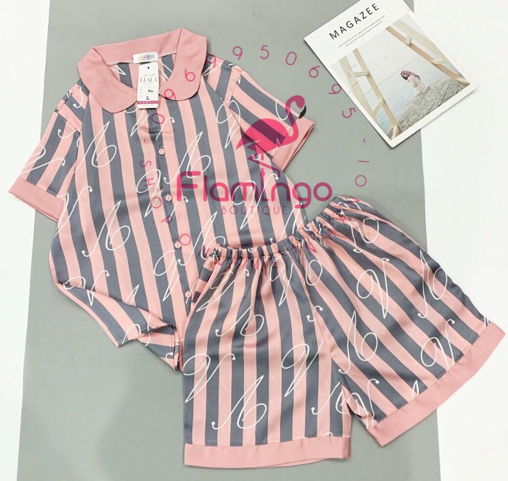 Bộ lụa Pyjamas siêu xinh xắn dáng quần đùi