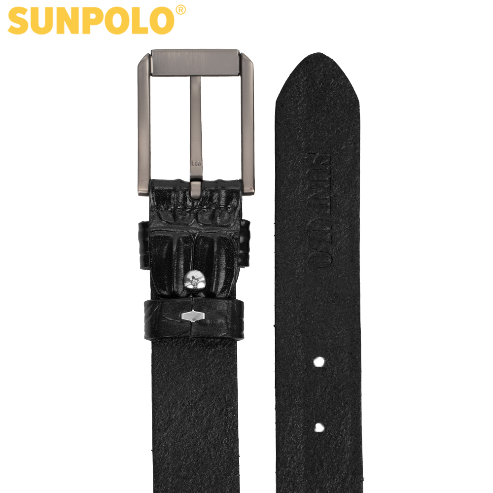 Thắt lưng nam da bò SUNPOLO khóa lỗ BSBK52