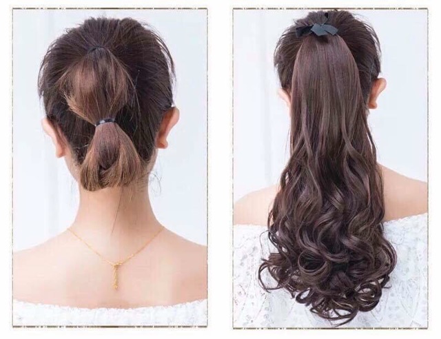 Tóc giả cột xoăn loạn to❤️💕Free ship - hình