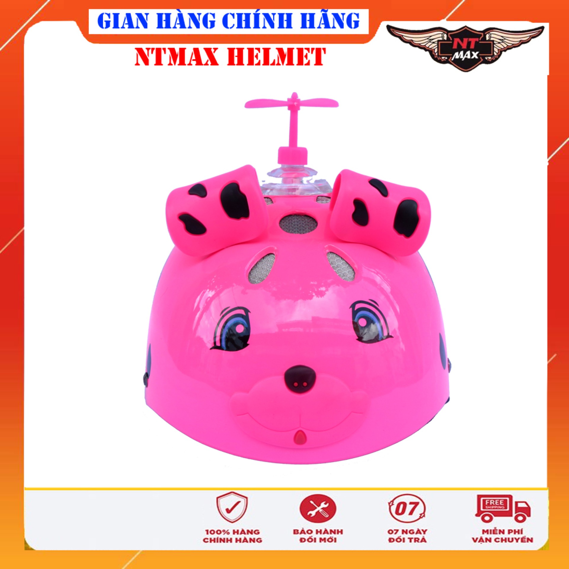 Mũ bảo hiểm NTMAX 1/2 trẻ em (4-10 tuổi) Chó con siêu cute
