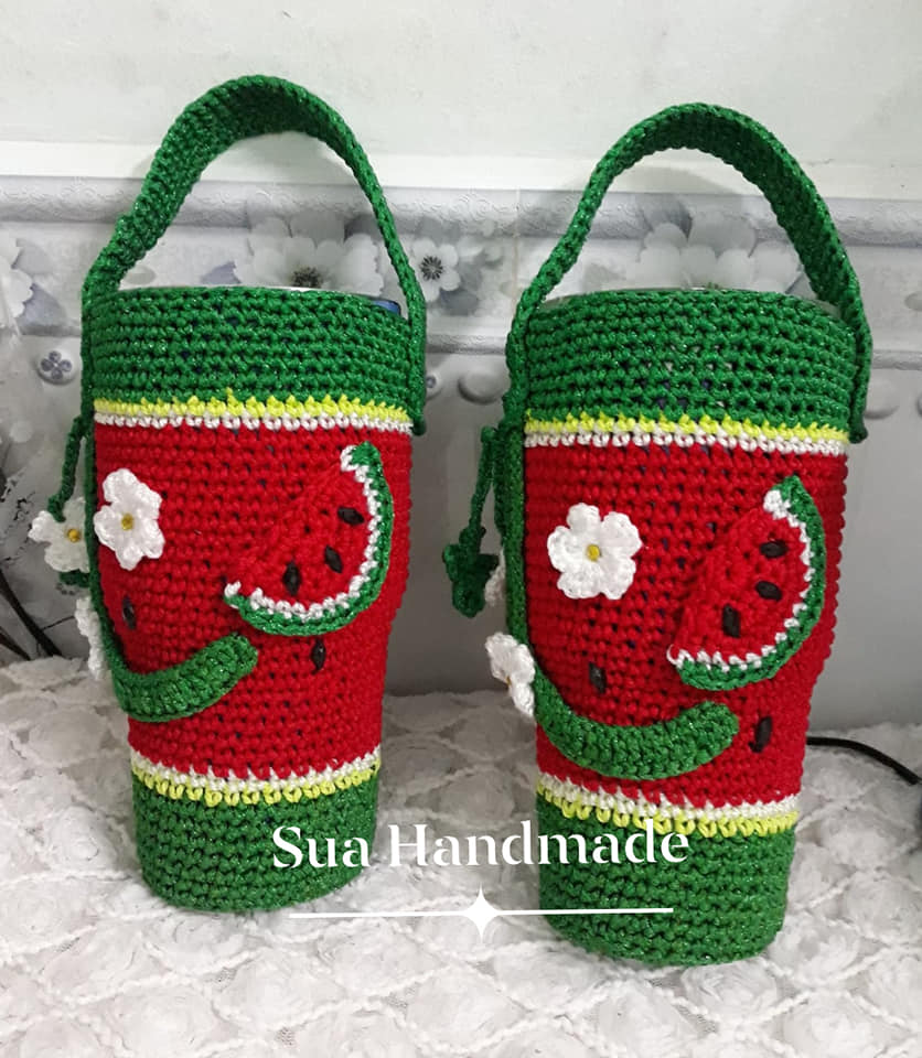 Túi đựng ly giữ nhiệt handmade hình hấu