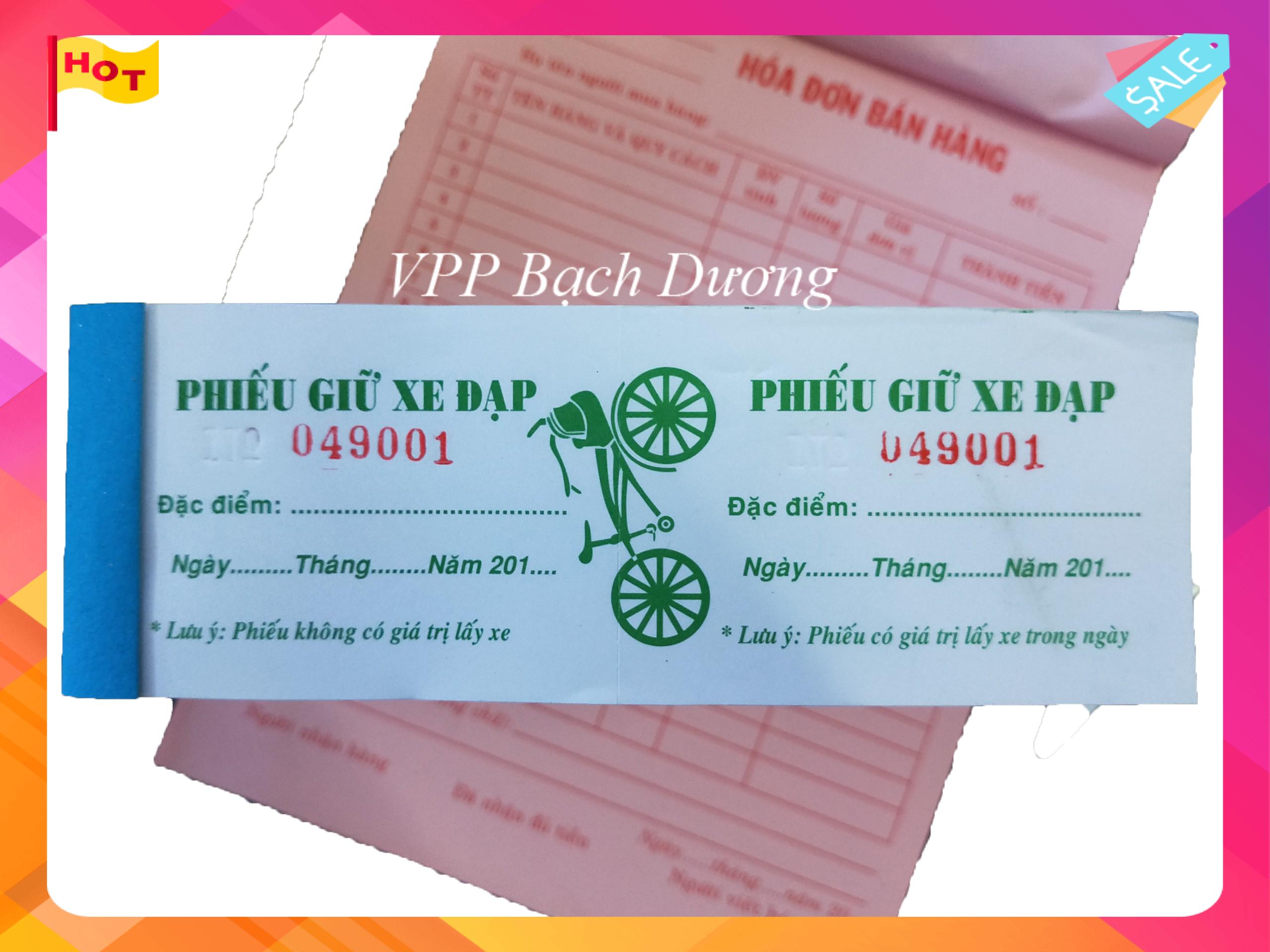 Vé giữ xe đạp - 10 cuốn - Vé gửi xe đạp