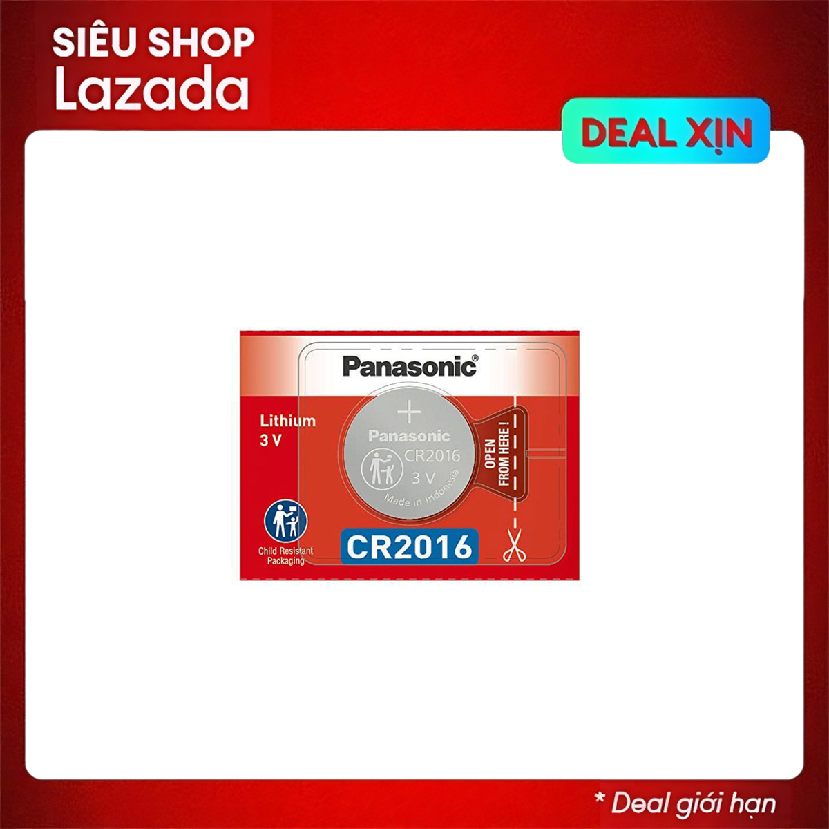 1 pin nút áo cr2016 - panasonic 2016 lithium 3v chính hãng