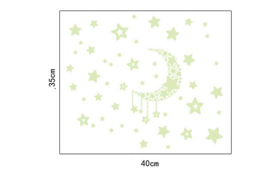 Decal trang trí Trăng Sao - Dạ Quang