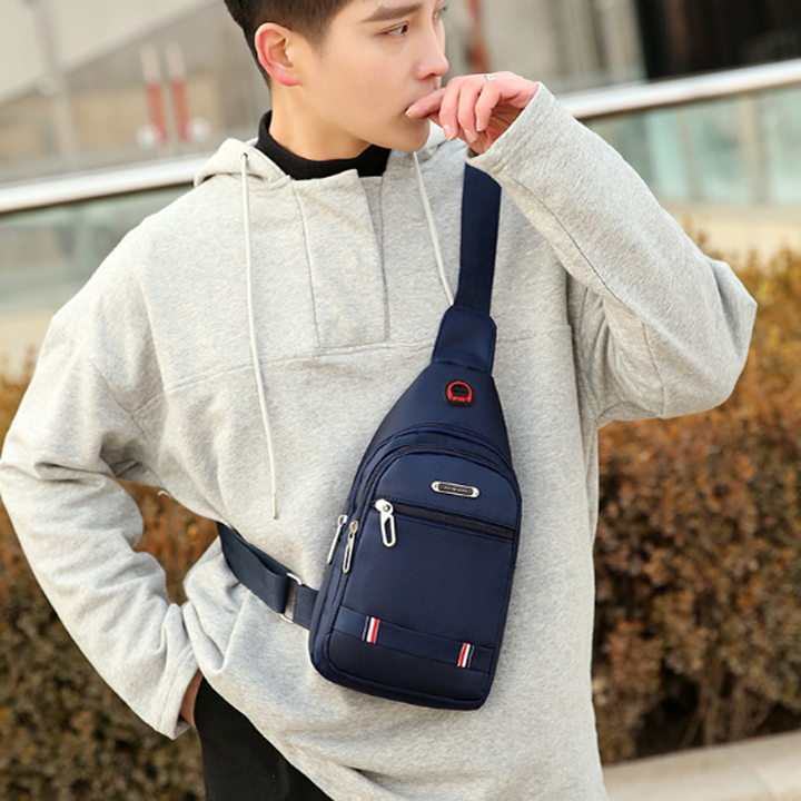 Túi đeo chéo nam túi chéo nam vải canvas chống nước phong cách Hàn Quốc tích hợp nhiều ngăn chứ đồ tiện lợi
