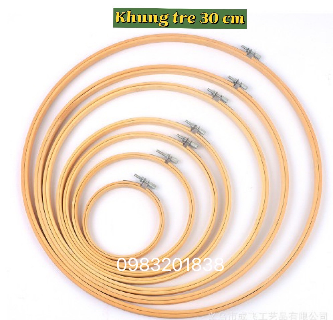 Khung tròn thêu tranh chữ thập bằng tre và bằng nhựa