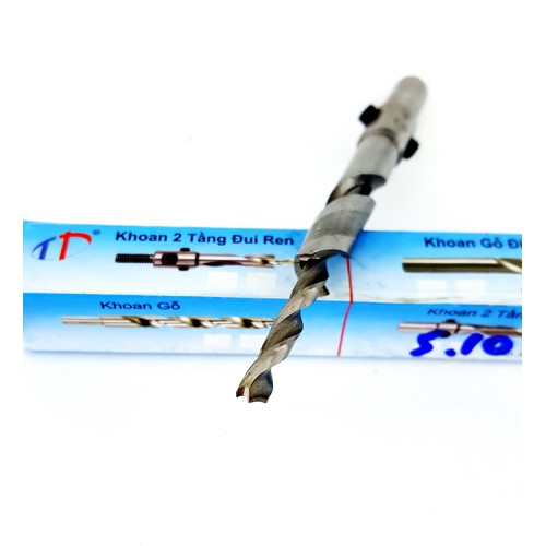 MŨI KHOAN GỖ 2 TẦNG DÀI 5*10