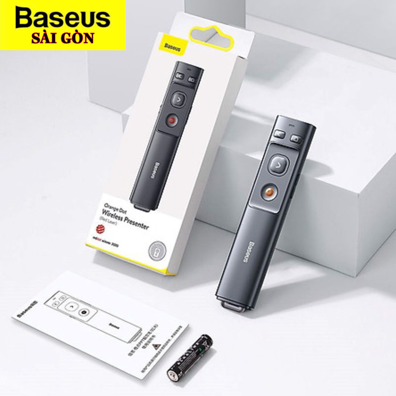 Bút Laser trình chiếu Baseus Orange Dot Wireless Presenter cho Laptop/Macbook