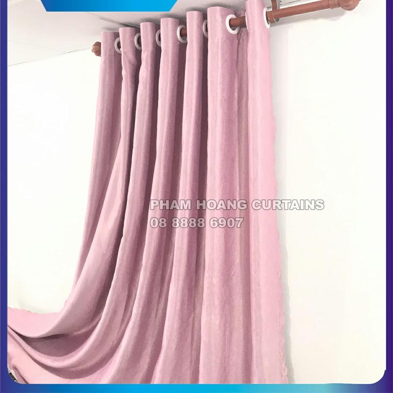 Màn cửa, rèm cửa màu hồng, NGANG CAO TÙY CHỌN, dùng làm rèm cửa chính, rèm cửa sổ, màn cửa chống nắng + tặng dây vén màn trang trí, miasimi curtains hoàng yến