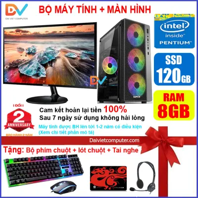 [Trả góp 0%]Bộ máy tính Game - Học tập LED + Màn 20-24 inch CPU Pentium G2010 / Ram 4GB-8GB / SSD 120-240GB / VGA 1 - 2GB chơi PUBG mobile, LOL, Fifa3, GTA 5 ... [TẶNG: Phím chuột + lót chuột + Tai nghe] GAG2  LDV