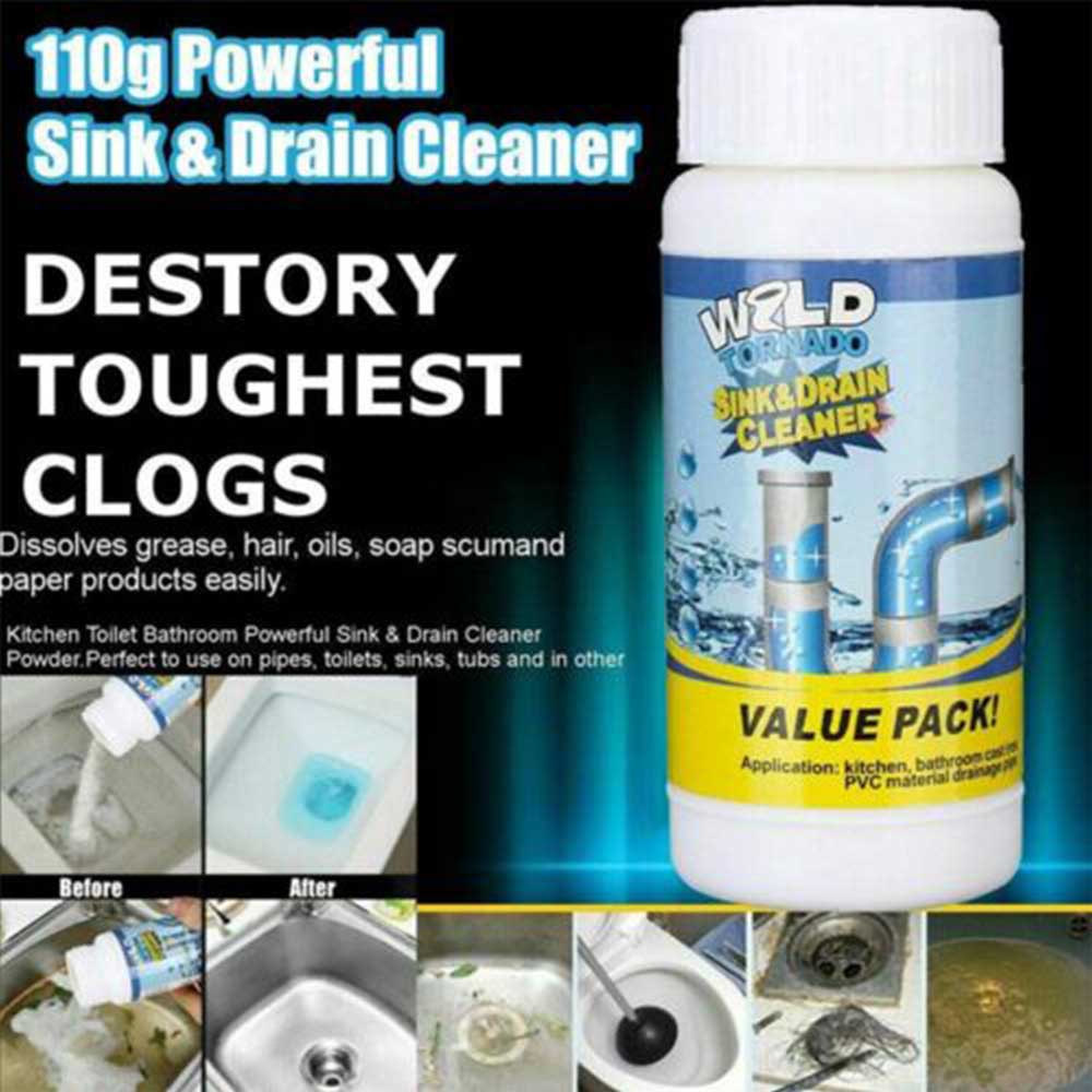 Powerful Strong Pipe Dredging Agent Powerful Sink Drain Cleaner Home Clean Pipeline Dredge Toilet Kitchen Hair Remover
