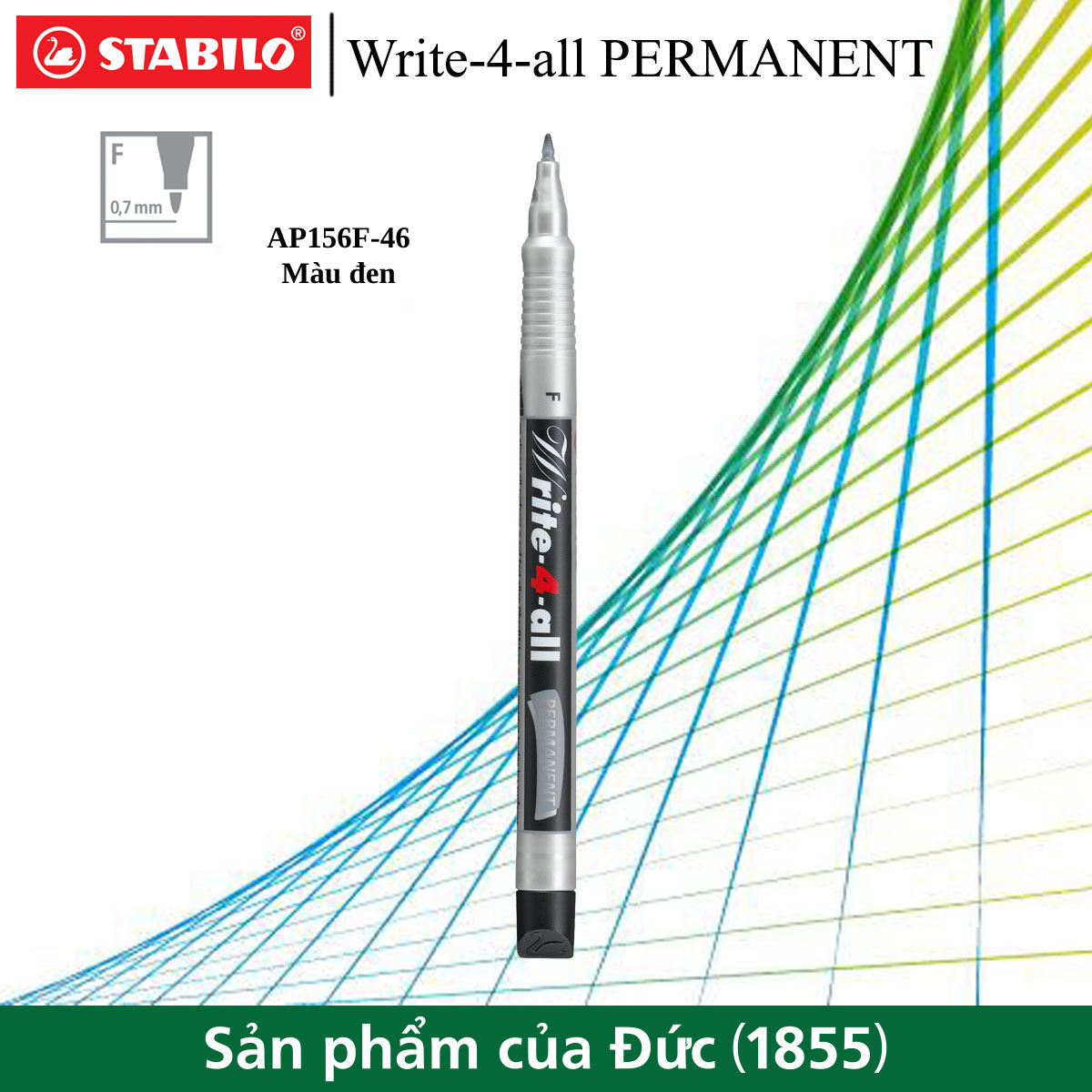 Bút kỹ thuật stabilo write-4-all permanent f 0.7mm