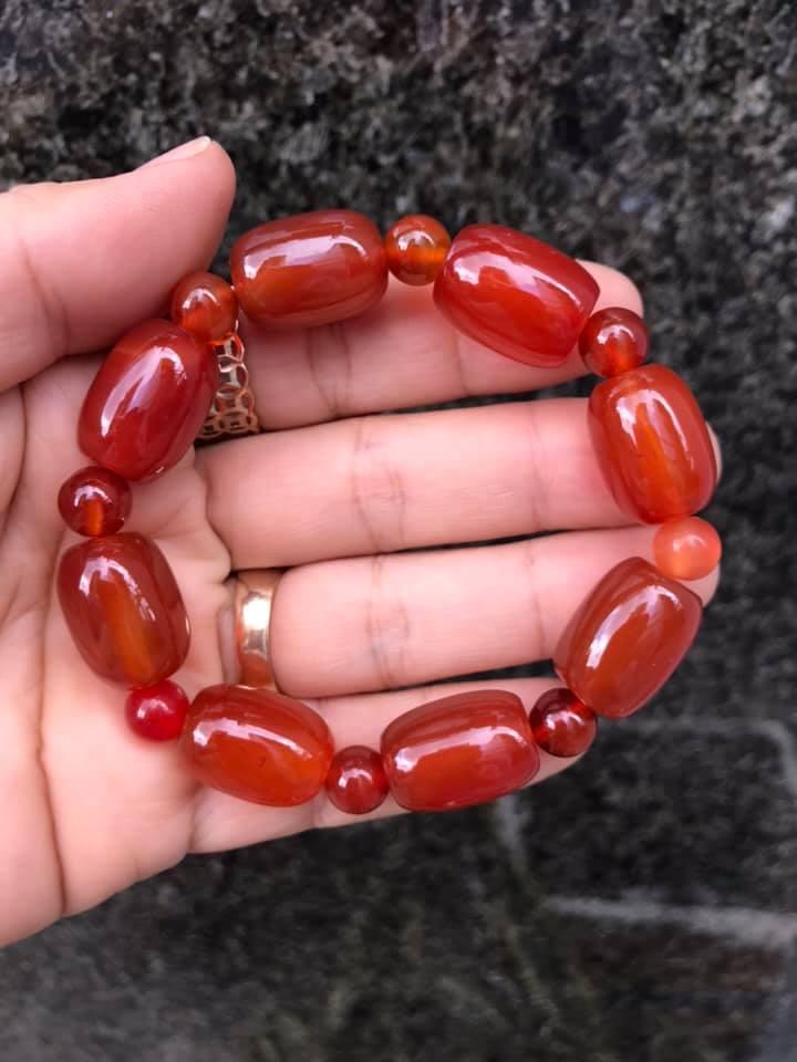 [HCM]VÒNG TAY LU THỐNG MIX HẠT TRÒN ĐÁ MÃ NÃO ĐỎ