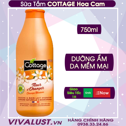 Sữa Tắm Dưỡng Ẩm Cottage Fleur d'Oranger - Hương Hoa Cam