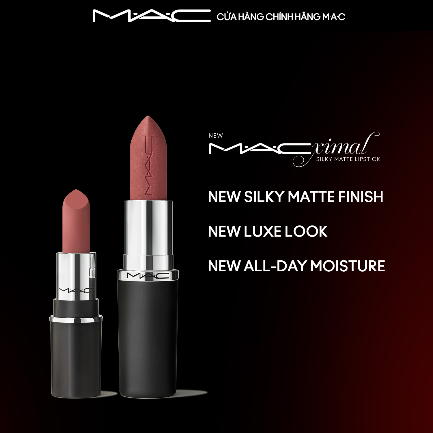【MINI】MAC MACXIMAL Silky Matte Lipstick full coverage matte lipstick with 12 HR comfortable wear​