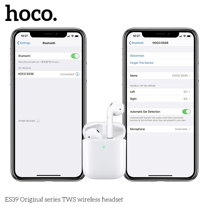 [HCM]Tai nghe Bluetooth Hoco ES39 (hỗ trợ sạc ko dây đổi tênđịnh vị - Chính hãng, BH 1 năm)