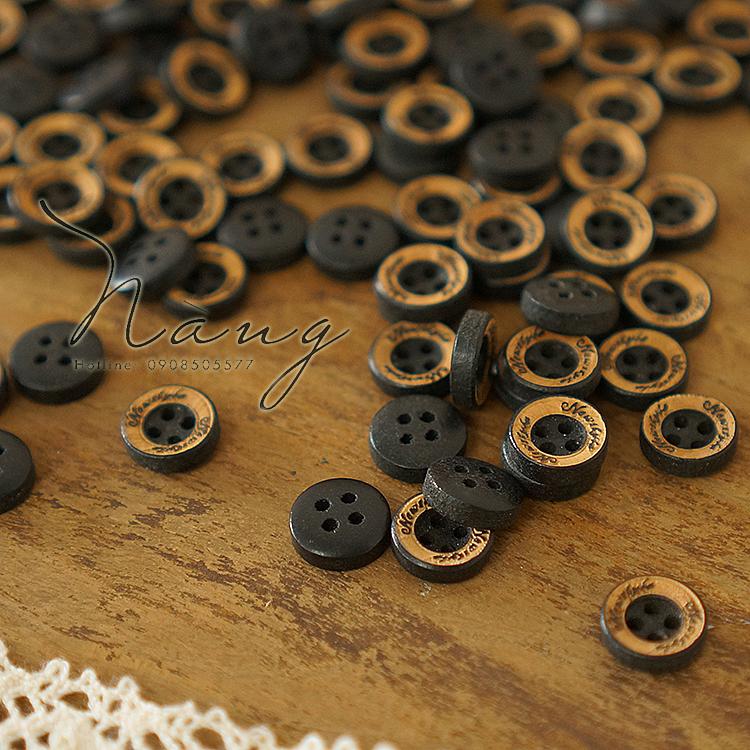 Set 50 Nút Gỗ Tự Nhiên Có Họa Tiết (12,5mm)