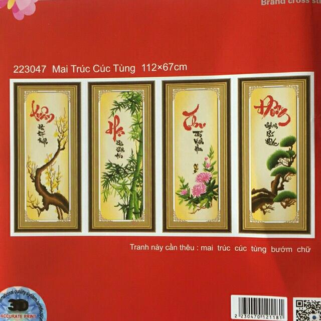 tranh thêu TỨ QUÝ XUÂN HẠ THU ĐÔNG
