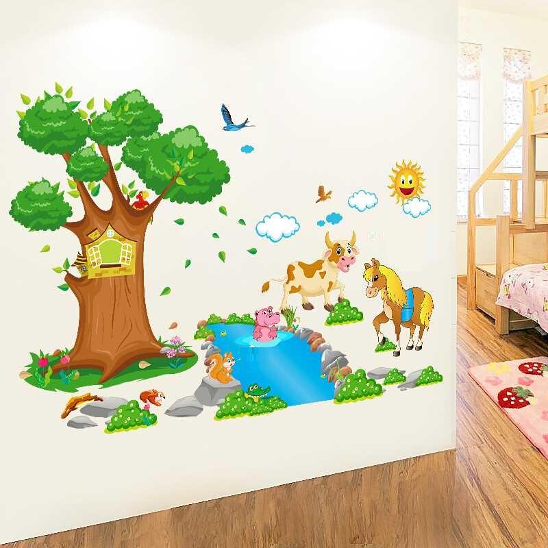 Decal dán tường Ngựa qua sông- T119-kiddecals