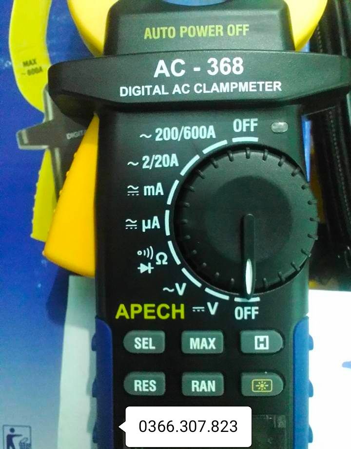 [Hcm]Ampere Clamp Meter for Measuring Ac Current Apech Ac-368 (600A)