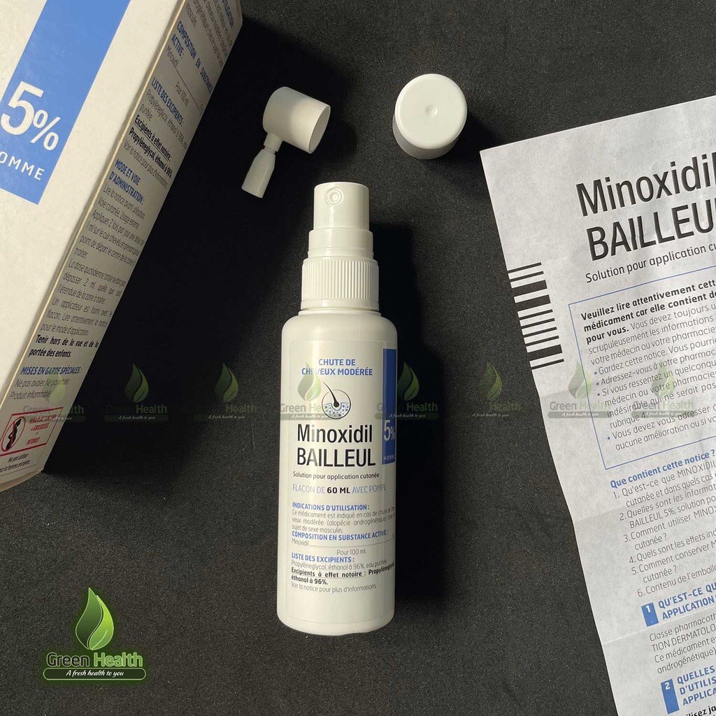 1 Chai Xịt mọc tóc Minoxidil Bailleul 2%, 5% BILL PHÁP NGĂN RỤNG TÓC, KÍCH THÍCH MỌC TÓC