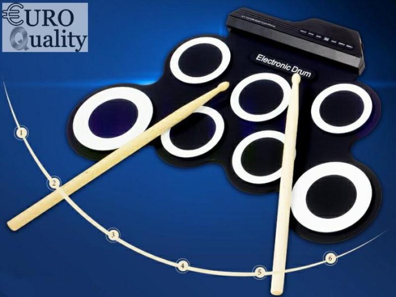 Euro Quality Bộ trống điện tử cho bé Electronic Drum Portable USB (Black White)