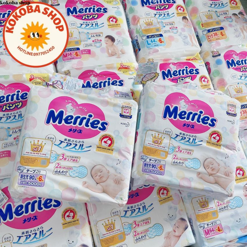 Bỉm merries nội địa nhật cộng miếng