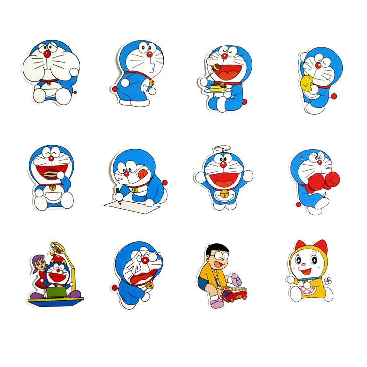 Bộ hình dán trang trí không thấm nước Doraemon Sticker siêu dễ thương